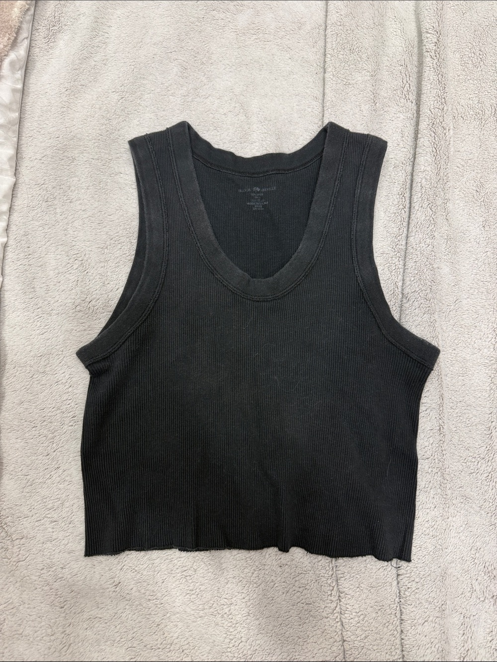 Brandy Melville Black Ribbed Scoop Tank